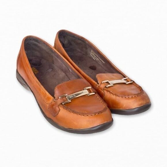 Dr Andrew Weil Womens Evolution Loafer Flat Shoes Brown Leather Horsebit 10B New - Picture 1 of 12